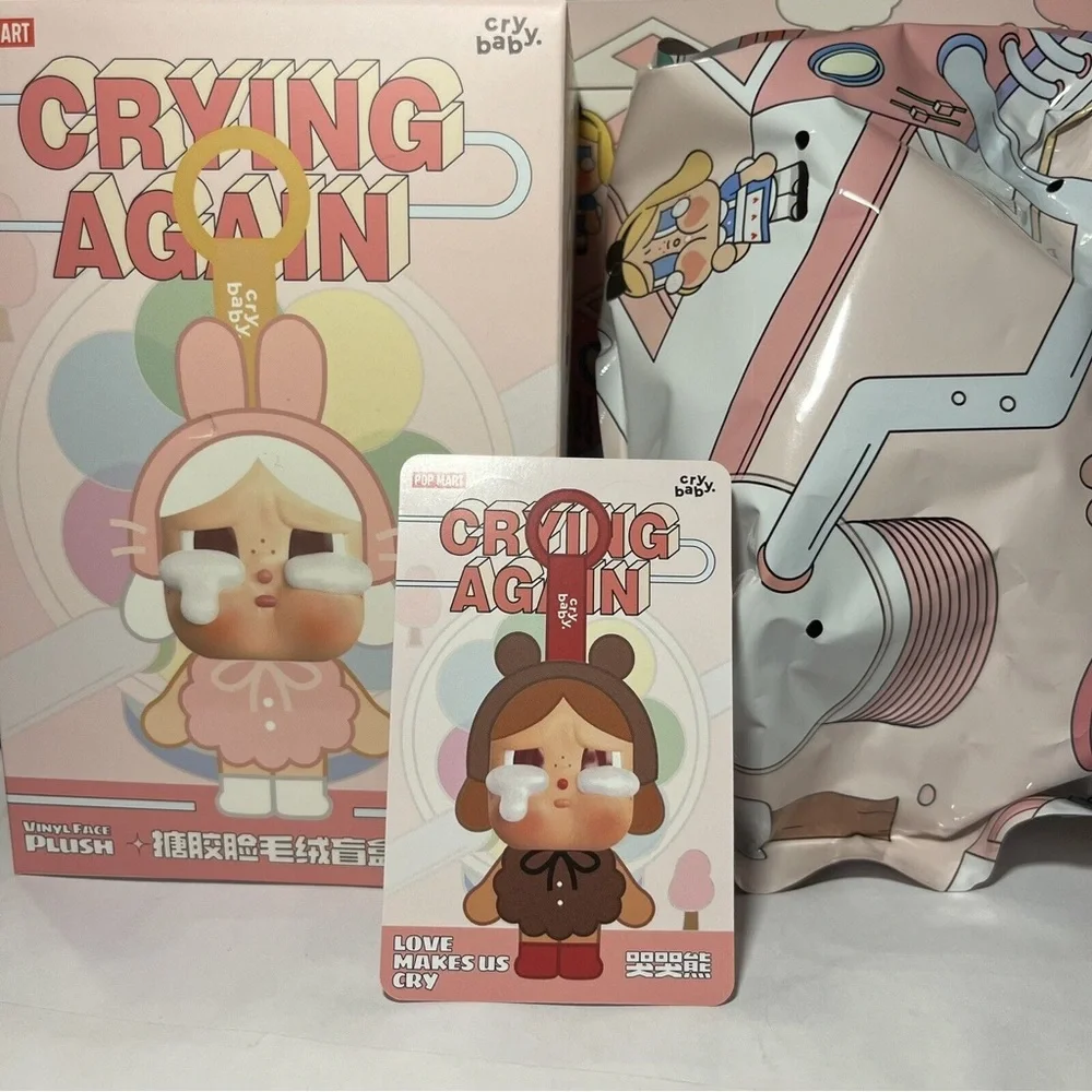 Popmart Crybaby Crying Again Love Makes Us Cry Brown Bear Vinyl Plush Pendant